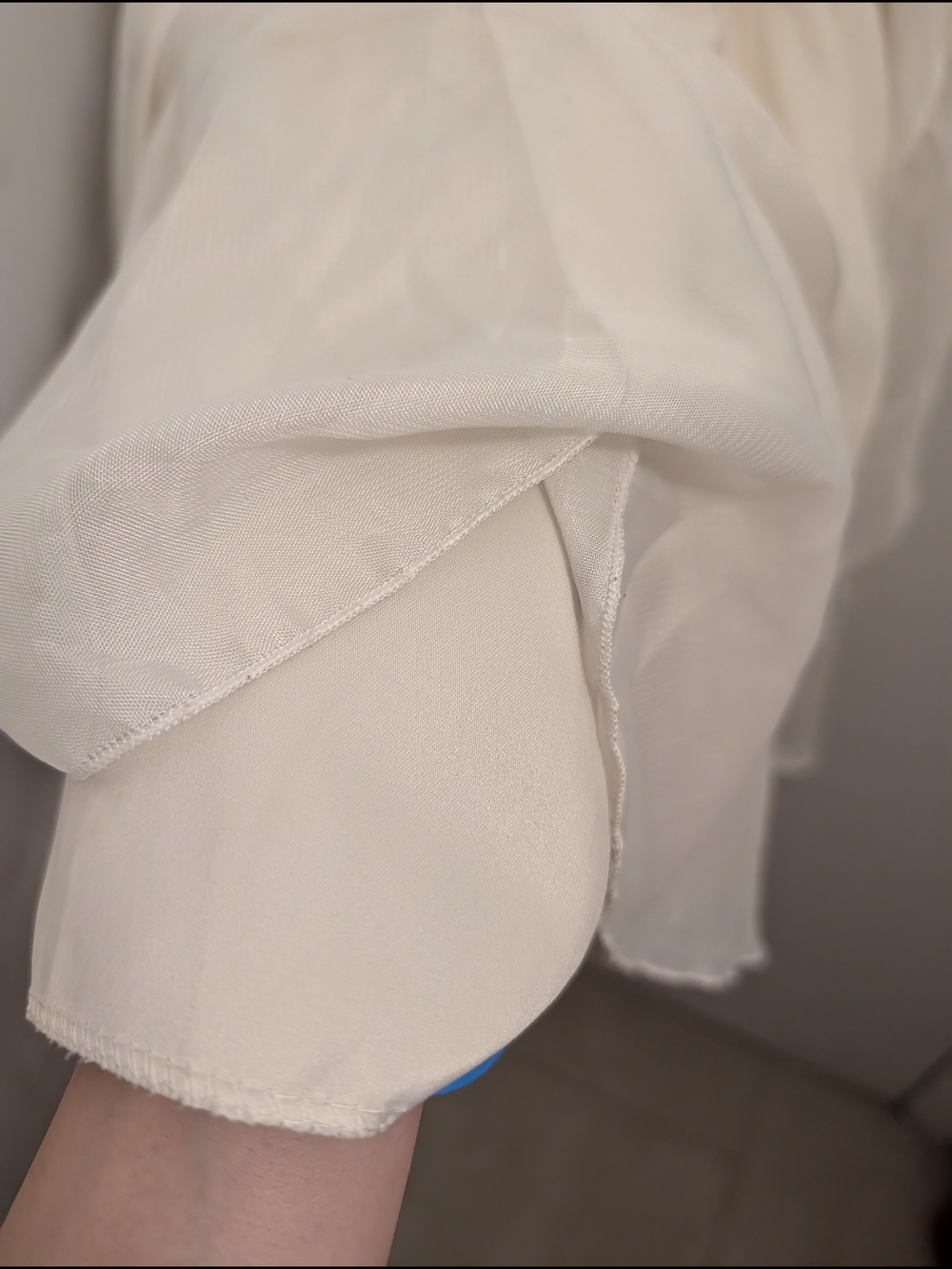 Ivory Chiffon Cocktail Dress with Satin Waistband - Picture 5 of 9